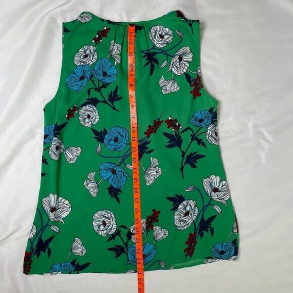 CAbi Primrose Green Floral Blouse Sleeveless V Neck Style 3785 Size S - Picture 6 of 9